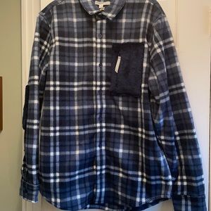 Navy and white Plaid fleece shirt size medium.